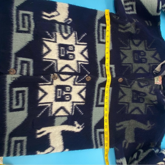Vintage CCH Import Hoodie 100% Virgin Wool Aztec Southwest Jacket Unisex - Picture 7 of 7
